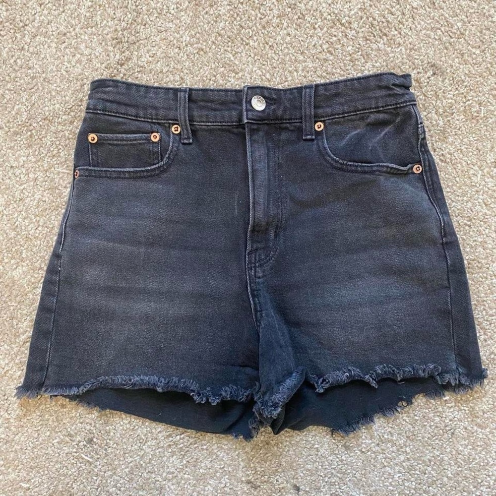 American Eagle Black Cutoff Shorts